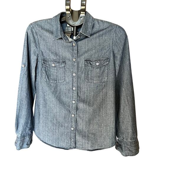 J. Crew Tops - J.CREW Women's Keeper Denim Chambray Shirt, Button Down, Size 6, Classic, Cotton